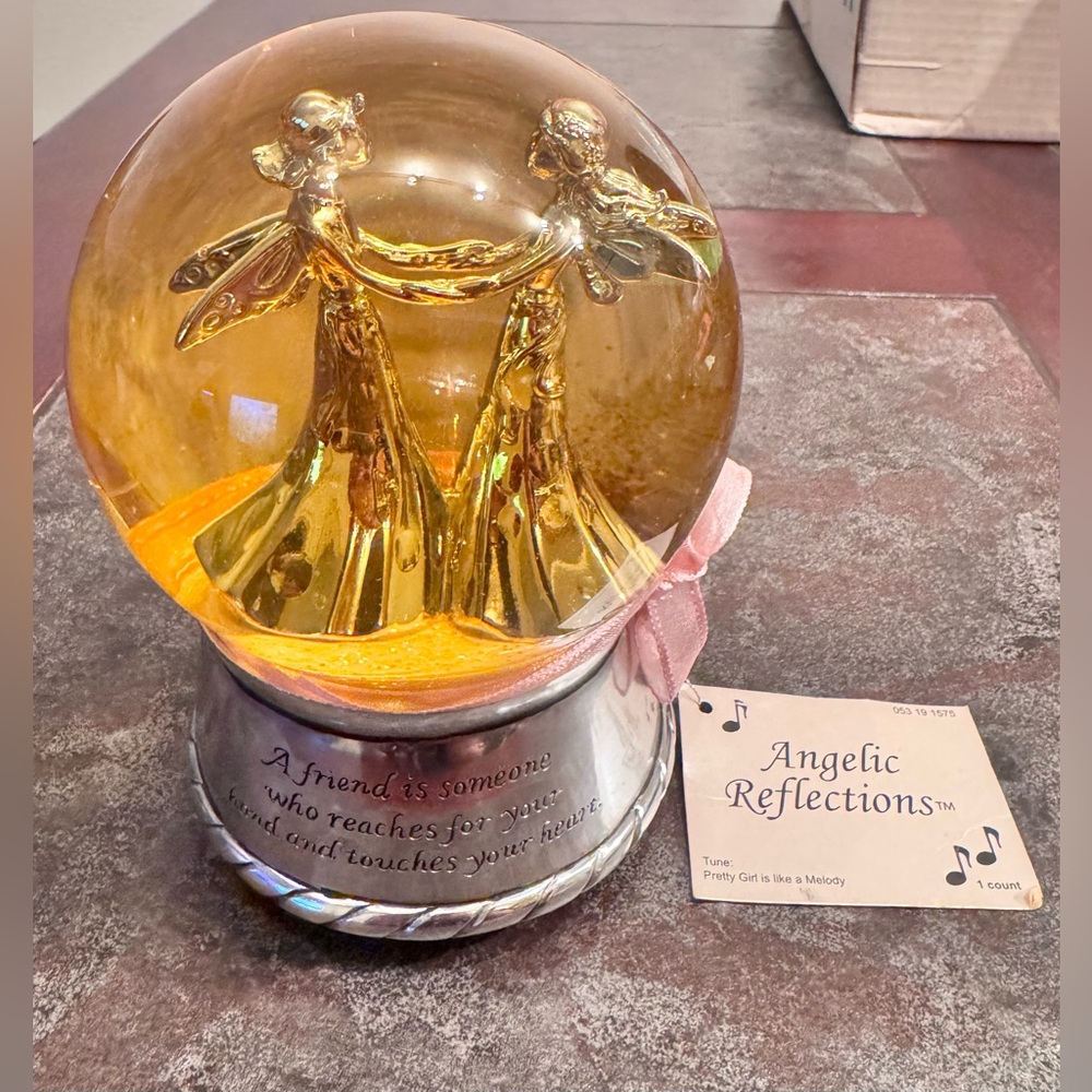 Angelic Reflections Angel Musical Snow Globe "A friend is someone who..."